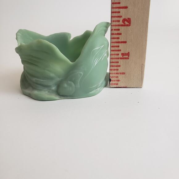 VTG 80s Dina Soapstone Retro Trinket Dish Beta Fish Bathroom Teal Marbled Beach - Picture 10 of 11